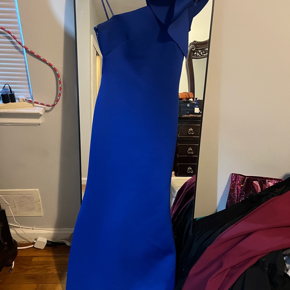Eliza J Royal Blue One-Shoulder Dress
